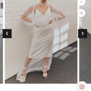 UNTAMED PETALS BY AMANDA JUDGE Sheer Overlay White Bridal Dress